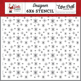 Glistening Christmas Stars - Santa Claus Stencil 6"X6"