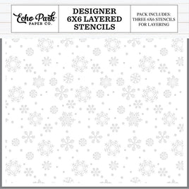 Winter Snowflake Sky - Echo Park Designer Layered Stencil 6"X6"