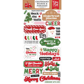 Word & Phrase, Santas Christmas Delivery - Echo Park Chipboard 6"X13"