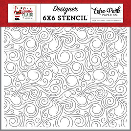 Christmas Storm Swirls - Santa Claus Stencil 6"X6"