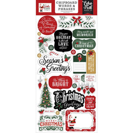Word & Phrases, Santa Claus - Echo Park Chipboard 6"X13"