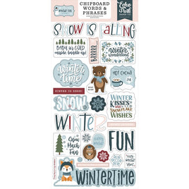 Word & Phrases, Winter Fun - Echo Park Chipboard 6"X13"