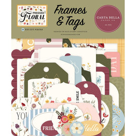 Frames & Tags, Pressed Floral - Carta Bella Cardstock Ephemera