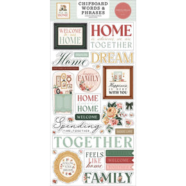 Words & Phrases, Feels Like Home - Carta Bella Chipboard 6"X13"