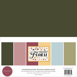 Pressed Floral - Carta Bella Solids Collection Kit 12"X12"