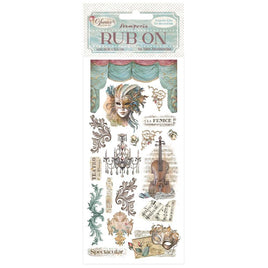 Venice City of Art masks - Stamperia Rub-On 4"X8.5"