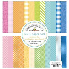 Summer Fun - Doodlebug Petite Prints Double-Sided Cardstock 12"X12"
