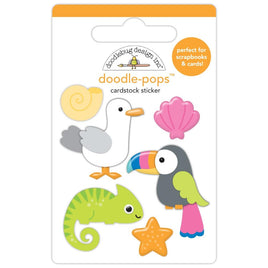 Tropical Trio, Summer Fun - Doodlebug Doodle-Pops 3D Sticker