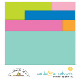Summer Fun - Doodlebug Cards & Envelopes 12/Pkg