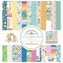 Summer Fun - Doodlebug Double-Sided Paper Pack 12"X12" 12/Pkg