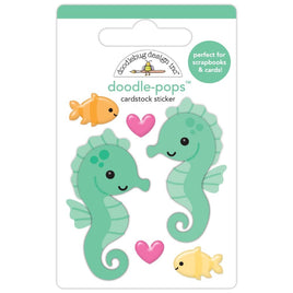 Sam & Sally Seahorse, Summer Fun - Doodlebug Doodle-Pops 3D Sticker