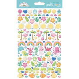 Icons, Summer Fun - Doodlebug Puffy Stickers