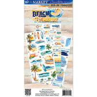 Beach Vibes - 49 And Market Rub-On Transfer Set 6"X12"