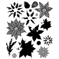 Poinsettia Trio - Sizzix Framelits Die & Stamp Set By 49 And Market 26/Pkg
