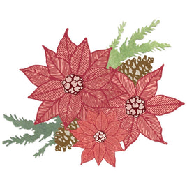 Poinsettia Trio - Sizzix Framelits Die & Stamp Set By 49 And Market 26/Pkg