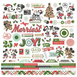 Say Cheese Classic Mouse Christmas - Simple Stories Cardstock Stickers 12"X12"