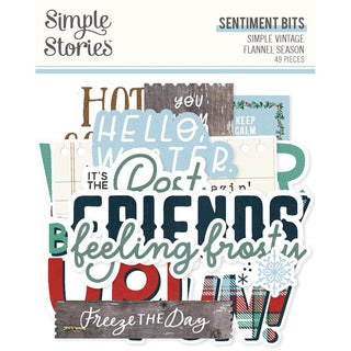 Sentiment - Simple Vintage Flannel Season Bits & Pieces Die-Cuts