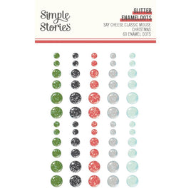 Say Cheese Classic Mouse Christmas - Simple Stories Glitter Enamel Dots 60/Pkg