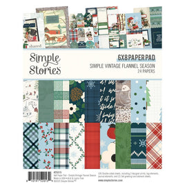 Simple Vintage Flannel Season - Simple Stories Double-Sided Paper Pad 6"X8" 24/Pkg