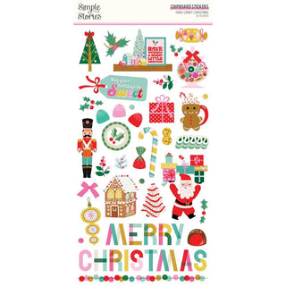 Hard Candy Christmas - Simple Stories Chipboard Stickers 6