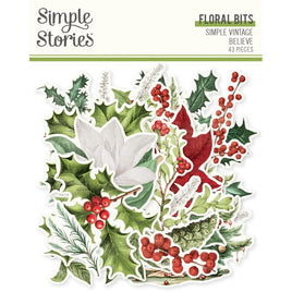 Floral - Simple Vintage Believe Bits & Pieces Die-Cuts