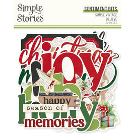 Sentiment - Simple Vintage Believe Bits & Pieces Die-Cuts
