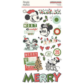 Say Cheese Classic Mouse Christmas - Simple Stories Chipboard Stickers 6"X12"