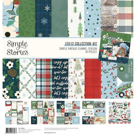 Simple Vintage Flannel Season - Simple Stories Collection Kit 12"X12"