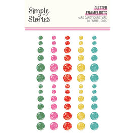 Hard Candy Christmas - Simple Stories Glitter Enamel Dots 60/Pkg
