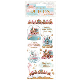 Candy Christmas Snowglobes - Stamperia Rub-On 4"X8.5"