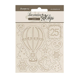 Candy Christmas Air Balloons - Stamperia Decorative Chips 5.5"X5.5"