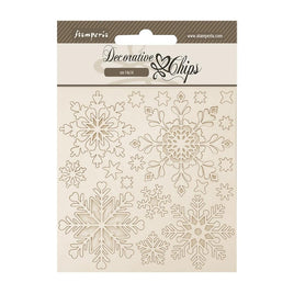 The Owl's House Snowflakes - Stamperia Decorative Chips 5.5"X5.5"