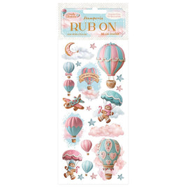 Candy Christmas Air Balloons - Stamperia Rub-On 4"X8.5"