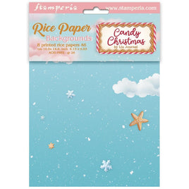 Candy Christmas - Stamperia Rice Paper Backgrounds A6 8/Pkg