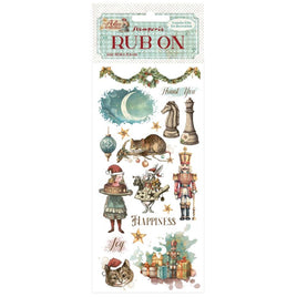 Alice In Christmas Happiness - Stamperia Rub-On 4"X8.5"