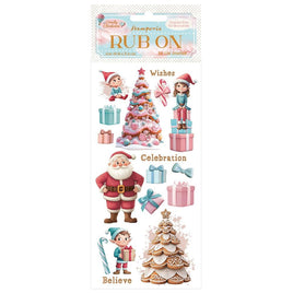 Candy Christmas Santa Claus - Stamperia Rub-On 4"X8.5"