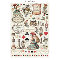 Alice In Christmas - Stamperia Junk Journal Stickers, Cut-outs And Backgrounds