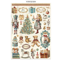 Alice In Christmas - Stamperia Junk Journal Stickers, Cut-outs And Backgrounds