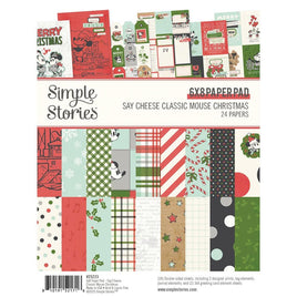Say Cheese Classic Mouse Christmas - Simple Stories Double-Sided Paper Pad 6"X8" 24/Pkg
