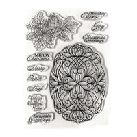 Festive Holly Sentiments - Elizabeth Craft Clear Stamps