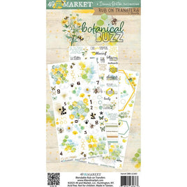 Botanical Buzz - 49 And Market Rub-On Transfer Set 6"X12"