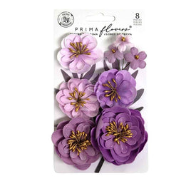 Enchanted Voilet, Bewitched - Prima Paper Flowers 8/Pkg