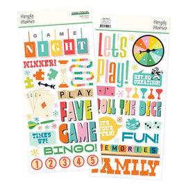 Game Night - Simple Stories Foam Stickers 53/Pkg