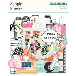 Take Note - Simple Stories Office Ephemera Die Cuts 49/Pkg
