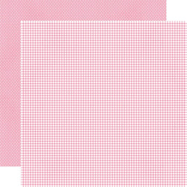 Bubblegum Gingham - Simple Stories Pooh Baby Double-Sided Cardstock 12"x12"