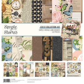 Simple Vintage Junk Drawer - Simple Stories Double-Sided Cardstock Collection 12"x12"