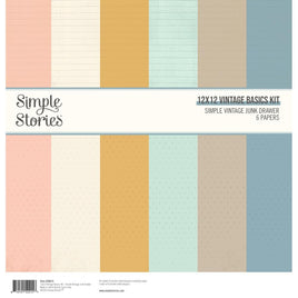 Simple Vintage Junk Drawer - Simple Stories Vintage Basics Kit 12"x12"