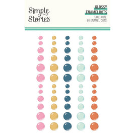Take Note - Simple Stories Glossy Enamel Dots 60/Pkg