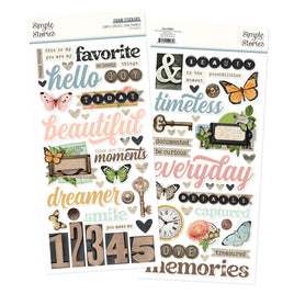Simple Vintage Junk Drawer - Simple Stories Foam Stickers 72/Pkg