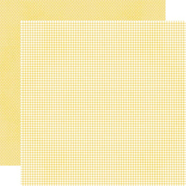 Buttercup Gingham - Simple Stories Pooh Baby Double-Sided Cardstock 12"x12"